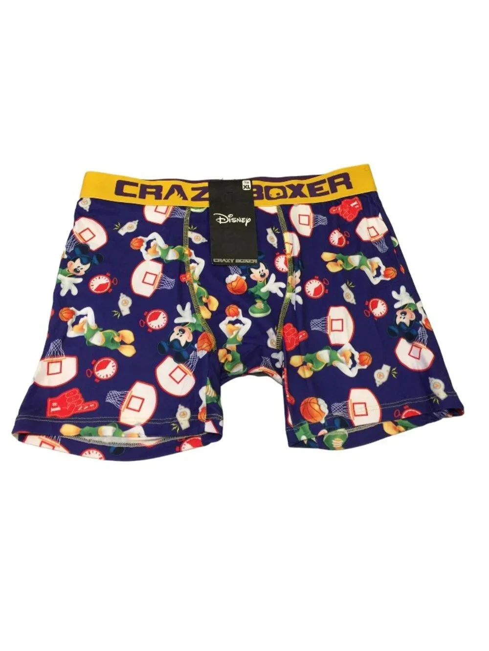 Disney CRAZY BOXER Men's Boxer Brief Mickey Donald Basketball Size XL 40-42